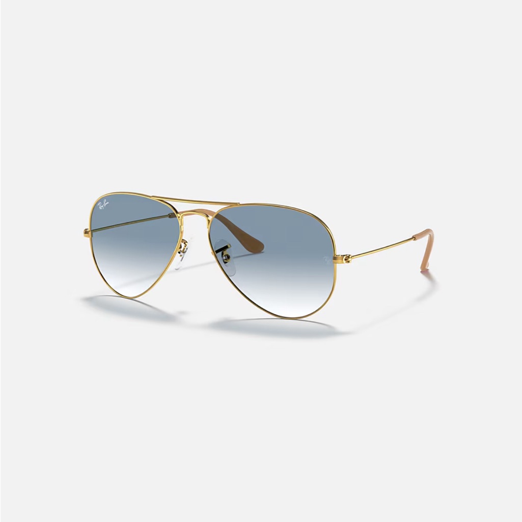 Ray-Ban Aviator Gold Frame Sunglasses With Gradient Blue Lenses